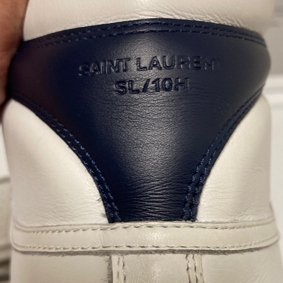 NWOT Saint Laurent White and Red Leather Sneakers - Picture 6 of 12
